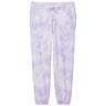 Joe's USA Ladies Beach Washed Cloud Fleece Tie - Dye Sweatpants Amethyst X - Small