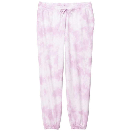 Joe's USA Ladies Beach Washed Cloud Fleece Tie - Dye Sweatpants Pink X - Small