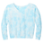 Joe's USA Ladies Beach Washed Cloud Fleece Tie - Dye V - Neck Sweatshirt Glacier X - Small Sweatshirts
