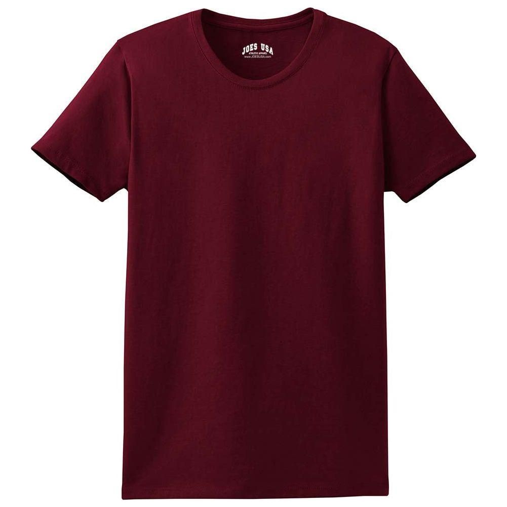 Joe's USA Ladies Essential T-Shirt Athletic Maroon XS Short Sleeve T-Shirts