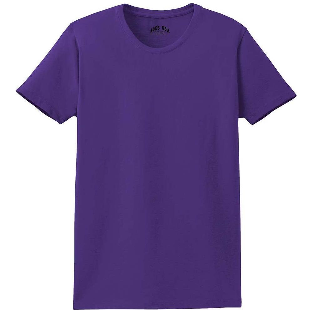 Joe's USA Ladies Essential T-Shirt Purple XS Short Sleeve T-Shirts