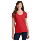 Joe's USA Ladies Fan Favorite V - Neck Tee X - Small Bright Red Short Sleeve T-Shirts