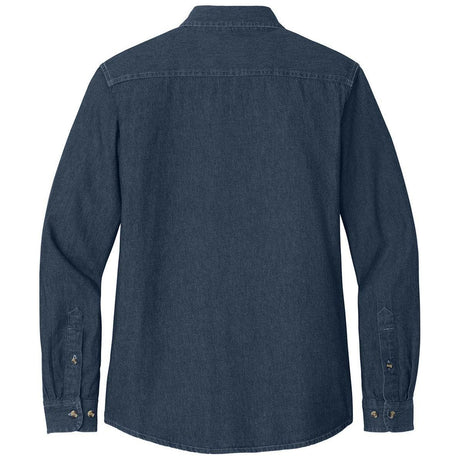 Joe's USA Ladies Long Sleeve Value Denim Shirt Ink Blue X - Small