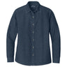Joe's USA Ladies Long Sleeve Value Denim Shirt Ink Blue X - Small