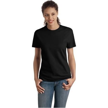 Joe's USA Ladies Nano - T Cotton T-Shirt Medium Black Short Sleeve T-Shirts
