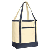 Joe's USA Large Cotton Canvas Boat Bag Natural / Black