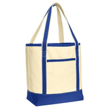 Joe's USA Large Cotton Canvas Boat Bag Natural / True Royal