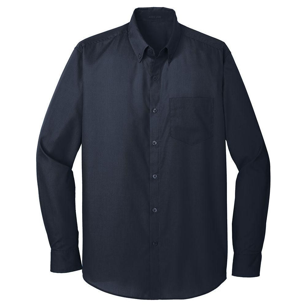 Joe's USA Long Sleeve Carefree Poplin Shirt X - Large Royal