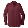 Joe's USA Long Sleeve Carefree Poplin Shirt X - Small Burgundy