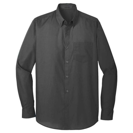 Joe's USA Long Sleeve Carefree Poplin Shirt X - Small Burgundy