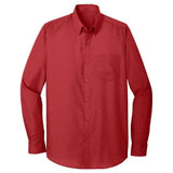 Joe's USA Long Sleeve Carefree Poplin Shirt X - Small Burgundy