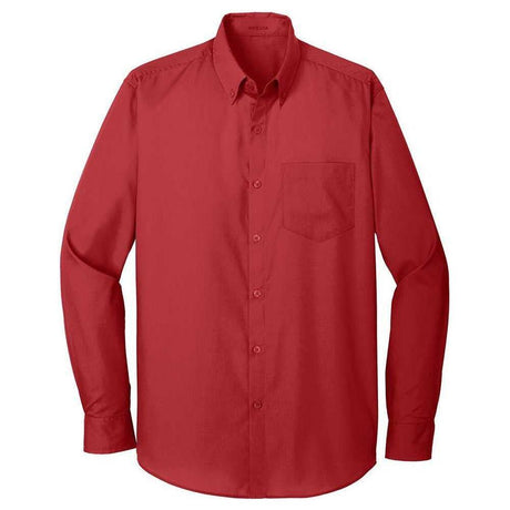 Joe's USA Long Sleeve Carefree Poplin Shirt X - Small Burgundy
