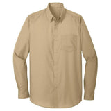 Joe's USA Long Sleeve Carefree Poplin Shirt X - Small Burgundy