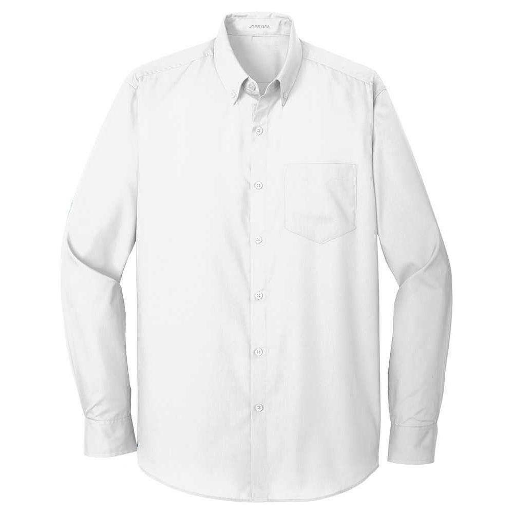 Joe's USA Long Sleeve Carefree Poplin Shirt X - Small Burgundy