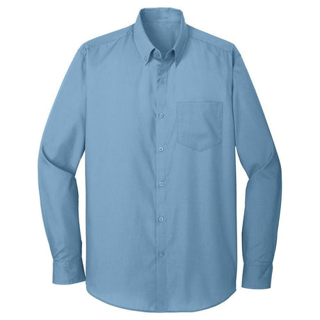 Joe's USA Long Sleeve Carefree Poplin Shirt X - Small Carolina Blue