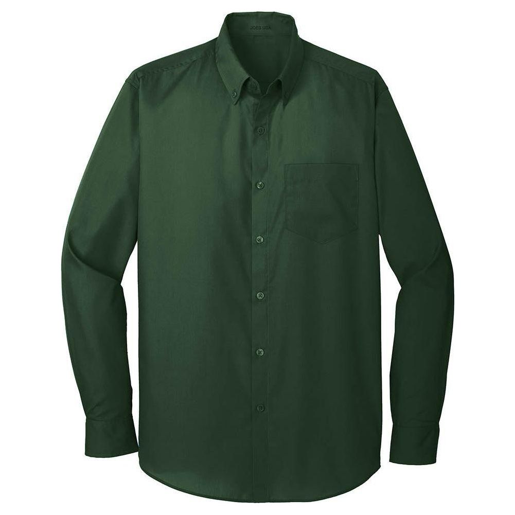 Joe's USA Long Sleeve Carefree Poplin Shirt X - Small Deep Forest