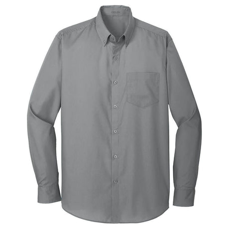 Joe's USA Long Sleeve Carefree Poplin Shirt X - Small Gusty Grey