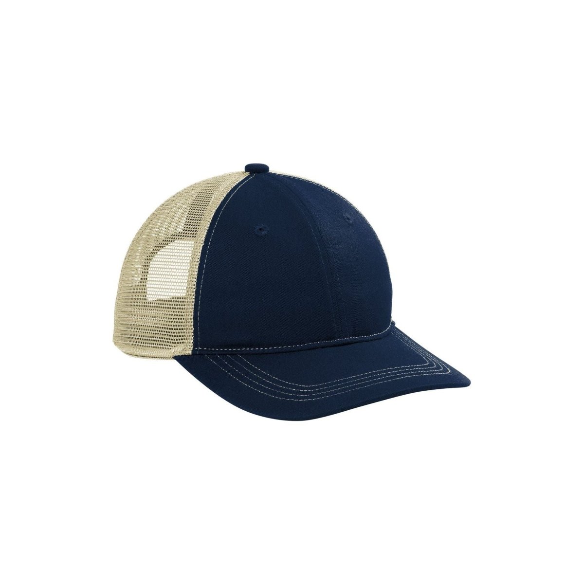 Joe's USA Low Profile Unstructured Snapback Dad Hat Navy/ Tan Hats