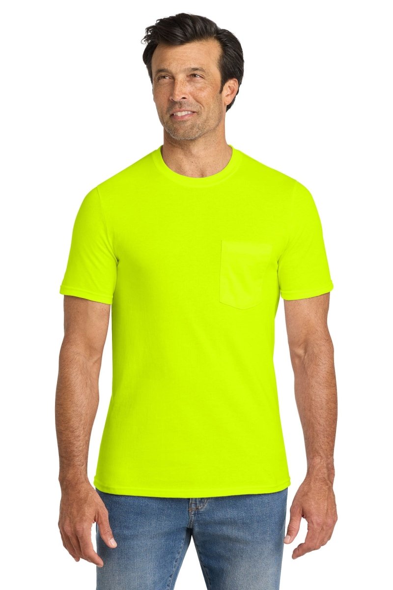 Joe's USA Made ™ All - American Pocket Tee JUSA100P Safety Green S Short Sleeve T-Shirts
