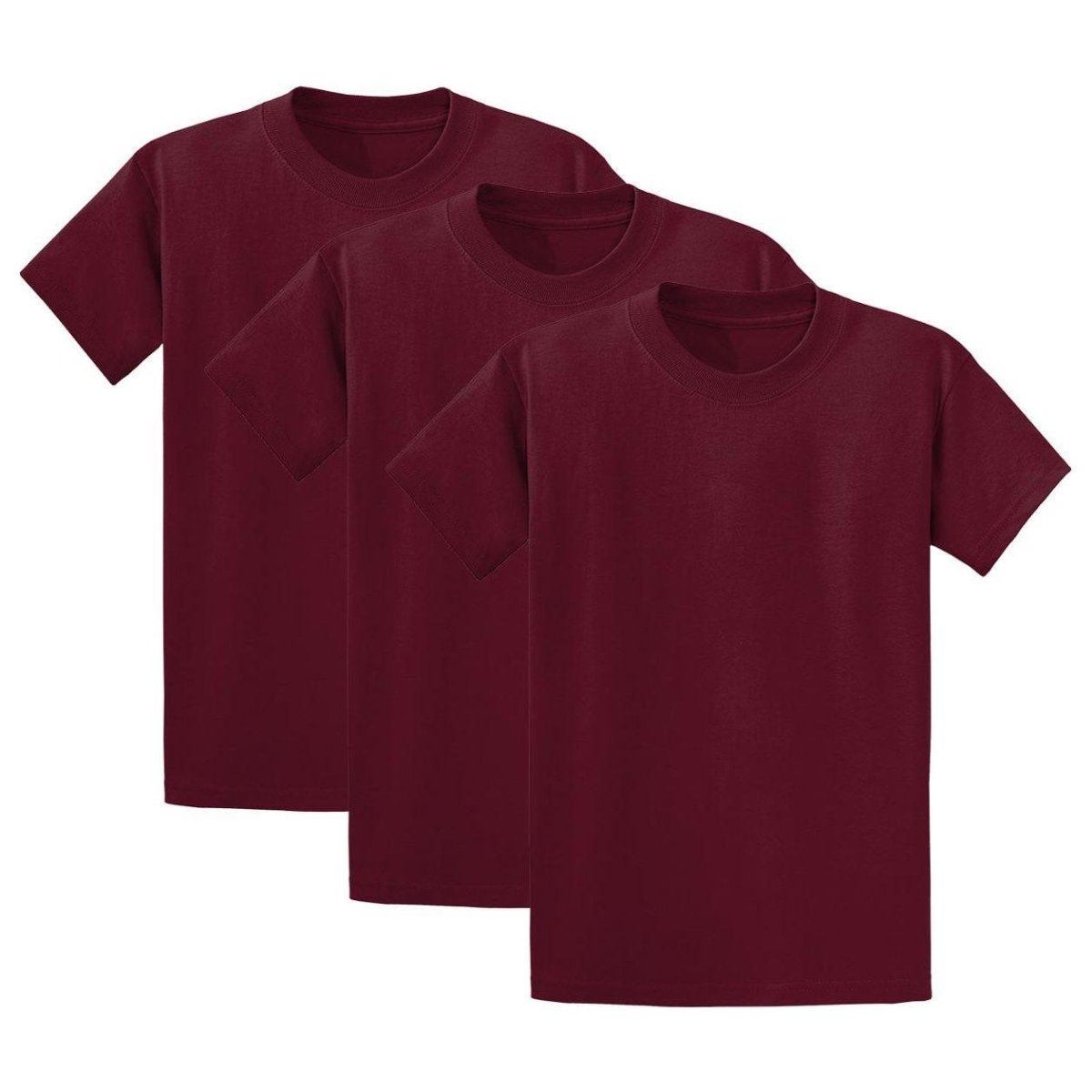 Joe's USA Mens 3 - Pack of 100% Heavyweight Cotton T-Shirts Multi - Packs Big & Tall Sizes Cardinal Small Short Sleeve T-Shirts