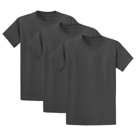 Joe's USA Mens 3 - Pack of 100% Heavyweight Cotton T-Shirts Multi - Packs Big & Tall Sizes Charcoal Small Short Sleeve T-Shirts