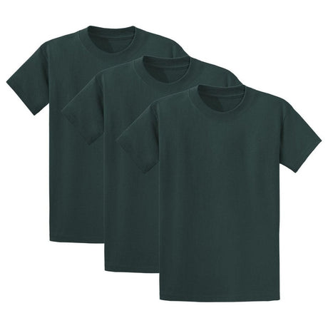 Joe's USA Mens 3 - Pack of 100% Heavyweight Cotton T-Shirts Multi - Packs Big & Tall Sizes Dark Green Small Short Sleeve T-Shirts