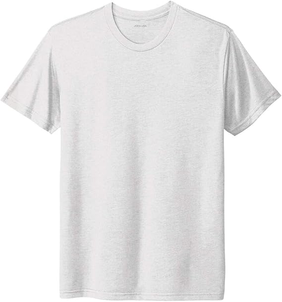Joe's USA Men's 4.3oz Tri - Blend Tee in Sizes XS - 3XL Heather White X - Small Short Sleeve T-Shirts