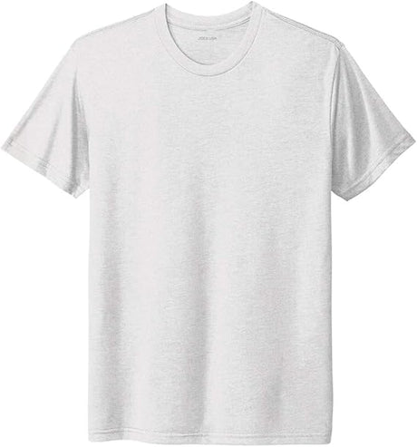Joe's USA Men's 4.3oz Tri - Blend Tee in Sizes XS - 3XL Heather White X - Small Short Sleeve T-Shirts
