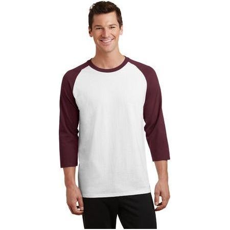 Joe's USA Men's 50/50 Cotton/Poly 3/4 - Sleeve Raglan T-Shirt Medium Athletic Heather/Navy Short Sleeve T-Shirts