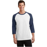 Joe's USA Men's 50/50 Cotton/Poly 3/4 - Sleeve Raglan T-Shirt X - Large White/Navy Short Sleeve T-Shirts