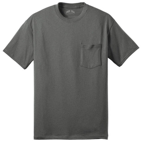 Joe's USA Men's 50/50 Cotton/Poly T-Shirt with Pocket Athletic Heather S Short Sleeve T-Shirts