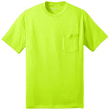 Joe's USA Men's 50/50 Cotton/Poly T-Shirt with Pocket Safety Green S Short Sleeve T-Shirts