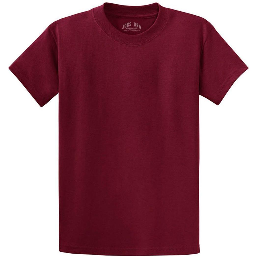 Joe's USA Mens 5.4 - oz 100% Cotton T-Shirt Cardinal Small Short Sleeve T-Shirts