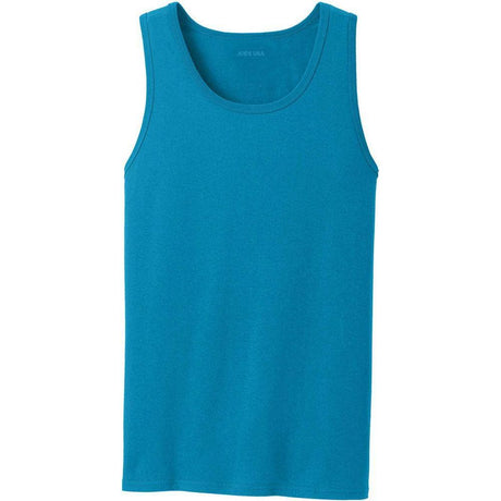 Joe's USA Mens 5.4 - oz 100% Cotton Tank Tops in Sizes S - 4XL S Neon Blue Tank Tops