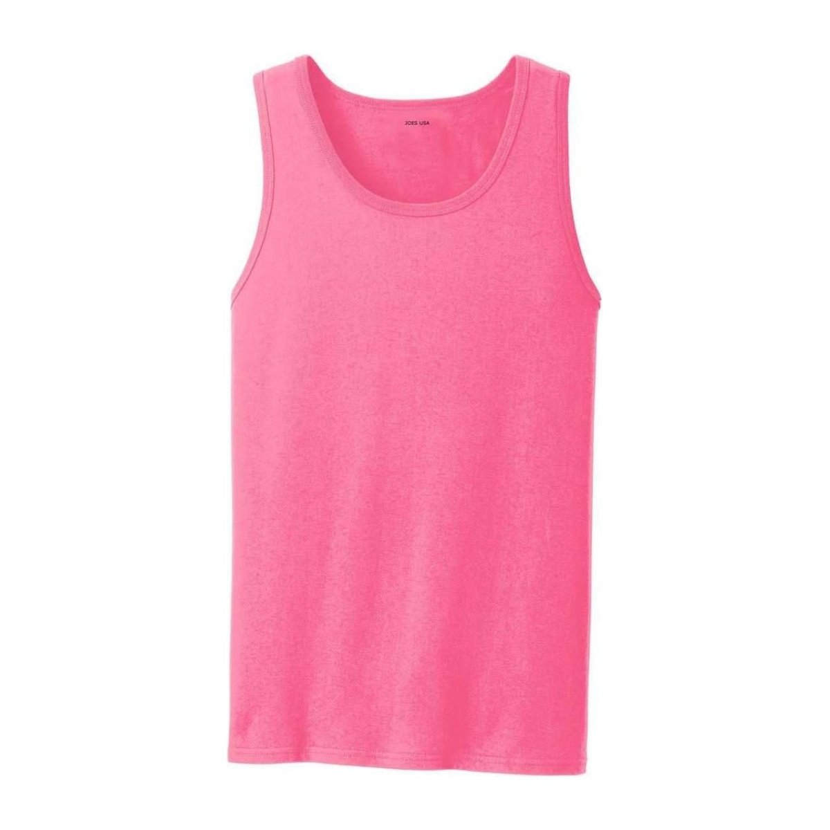 Joe's USA Mens 5.4 - oz 100% Cotton Tank Tops in Sizes S - 4XL S Neon Pink Tank Tops