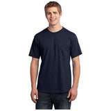 Joe's USA Men's All - American Tee with Pocket 3X - Large Navy Short Sleeve T-Shirts