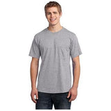 Joe's USA Men's All - American Tee with Pocket Medium Athletic Heather Short Sleeve T-Shirts