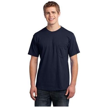 Joe's USA Men's All - American Tee with Pocket Medium Navy Short Sleeve T-Shirts