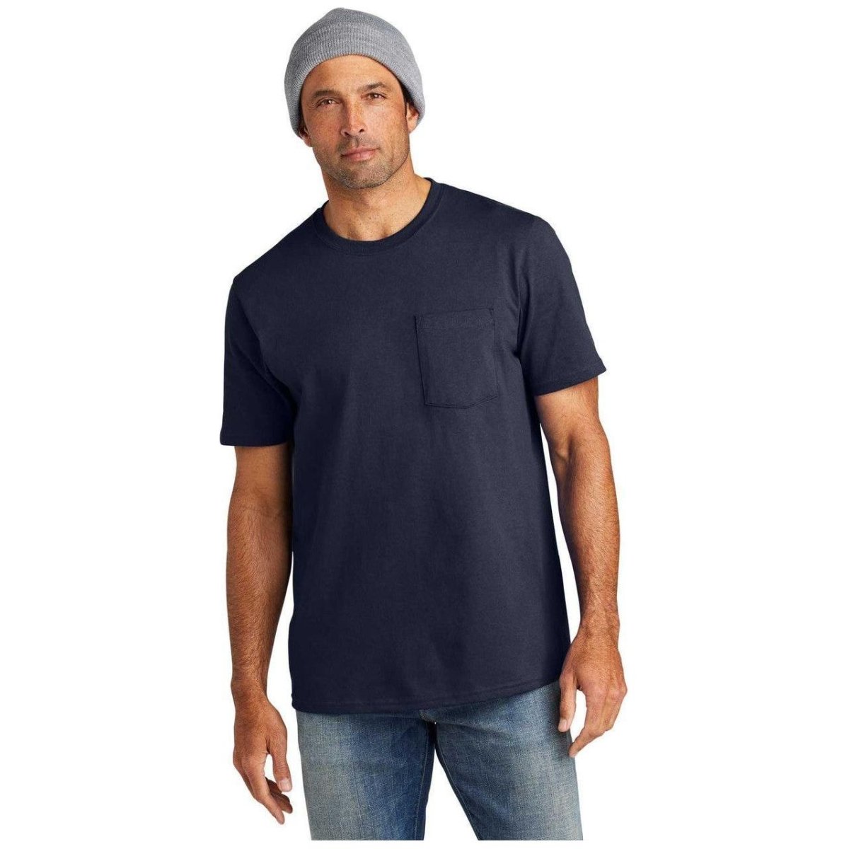 Joe's USA Men's All - American Tee with Pocket Small Athletic Heather Short Sleeve T-Shirts