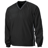Joe's USA Men's Athletic V - Neck Raglan Wind Shirts in Regular & Big Sizes - XS - 6XL Black / Graphite XS