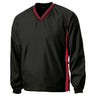 Joe's USA Men's Athletic V - Neck Raglan Wind Shirts in Regular & Big Sizes - XS - 6XL Black / Red XS