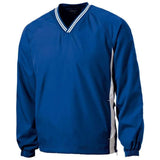 Joe's USA Men's Athletic V - Neck Raglan Wind Shirts in Regular & Big Sizes - XS - 6XL Royal / White XS