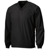 Joe's USA Men's Athletic V - Neck Raglan Wind Shirts | Solid Colors Black X - Small
