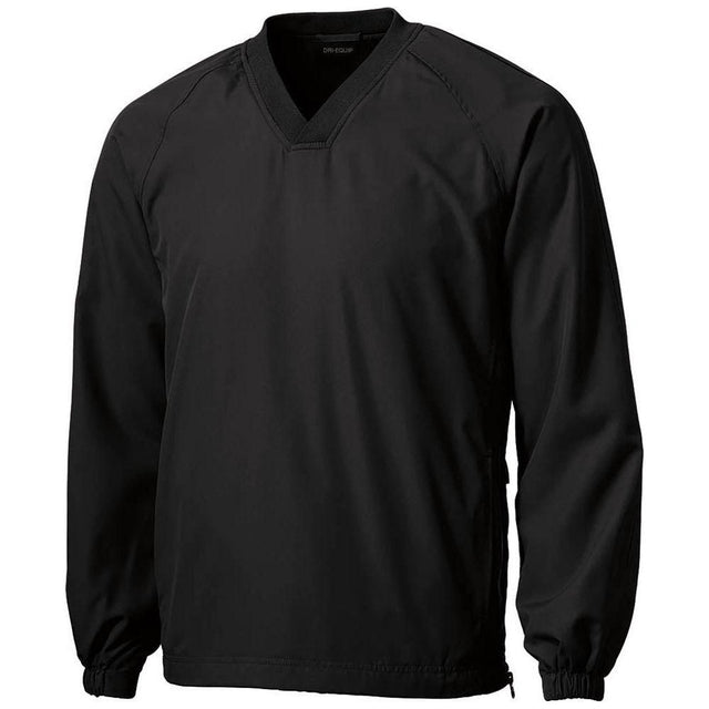 Joe's USA Men's Athletic V - Neck Raglan Wind Shirts | Solid Colors Black X - Small