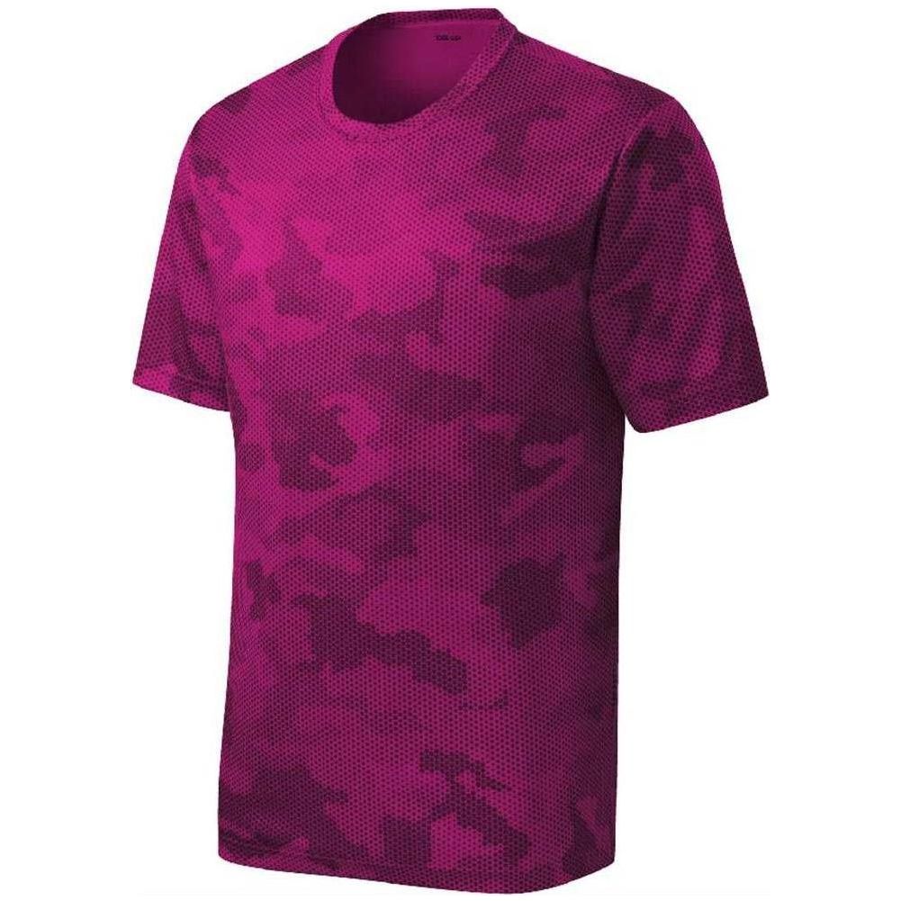 Joe's USA Men's Camo Hex Workout Tee Maroon XS Short Sleeve T-Shirts