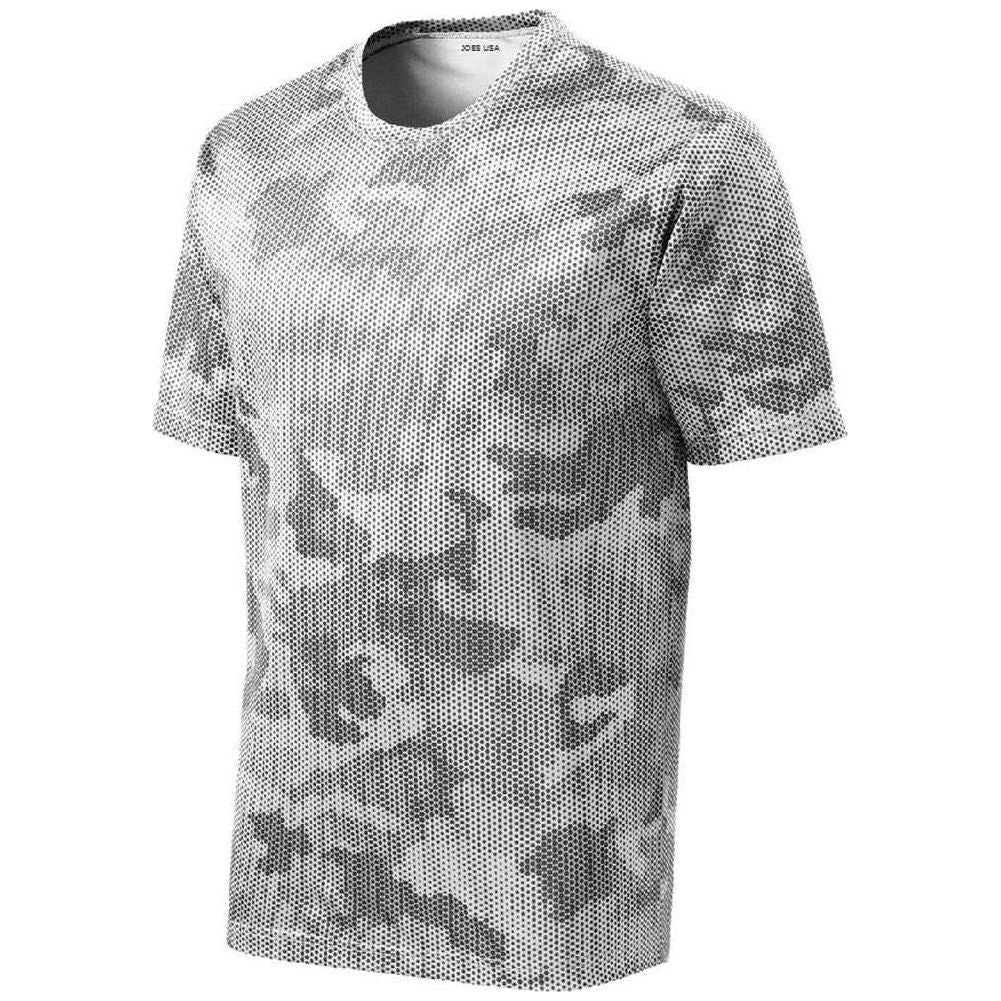Joe's USA Men's Camo Hex Workout Tee White XS Short Sleeve T-Shirts