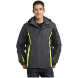 Joe's USA Men's Colorblock 3 - in - 1 Jacket 3X - Large Magnet Grey/Black/Charge Green Insulated Jackets