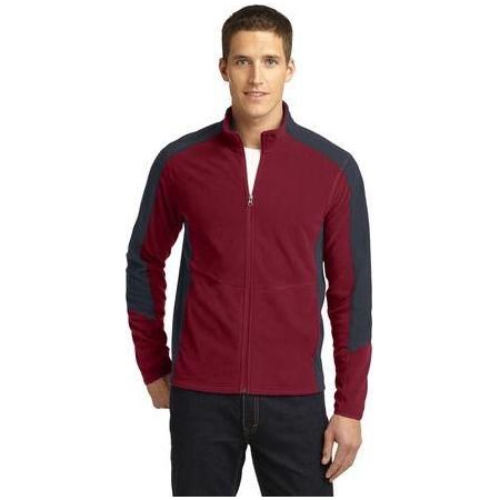 Joe's USA Men's Colorblock Microfleece Jacket Black/Battleship Grey 4X - Large Fleece Jackets