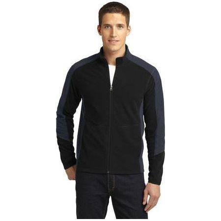 Joe's USA Men's Colorblock Microfleece Jacket Black/Battleship Grey Small Fleece Jackets