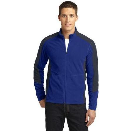 Joe's USA Men's Colorblock Microfleece Jacket Patriot Blue/Battleship Grey 2X - Large Fleece Jackets